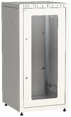 Шкаф LINEA E 24U 600х600мм двери 2шт стекло и металл серый