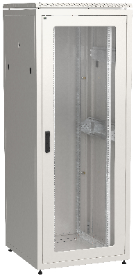Шкаф сетевой 19' ITK LINEA N 42U 800х800мм стеклянная передняя дверь задняя металлическая серый
