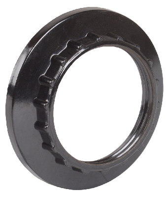 Кольцо абажурное для патрона Е27 пластик черный индивидуальный пакет